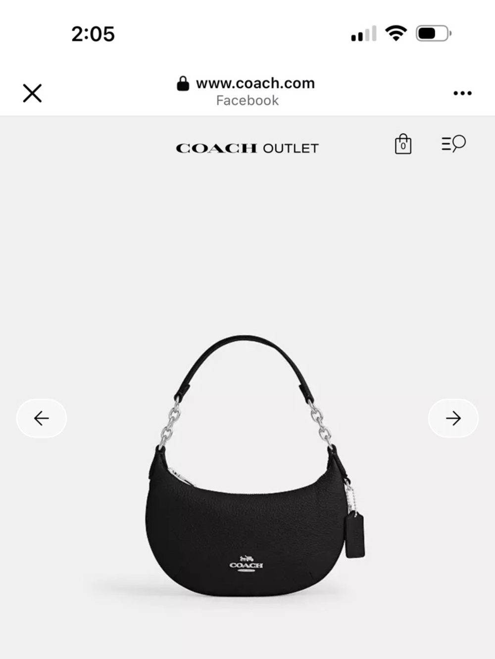 Coach Mini Payton Crescent Bag in Black